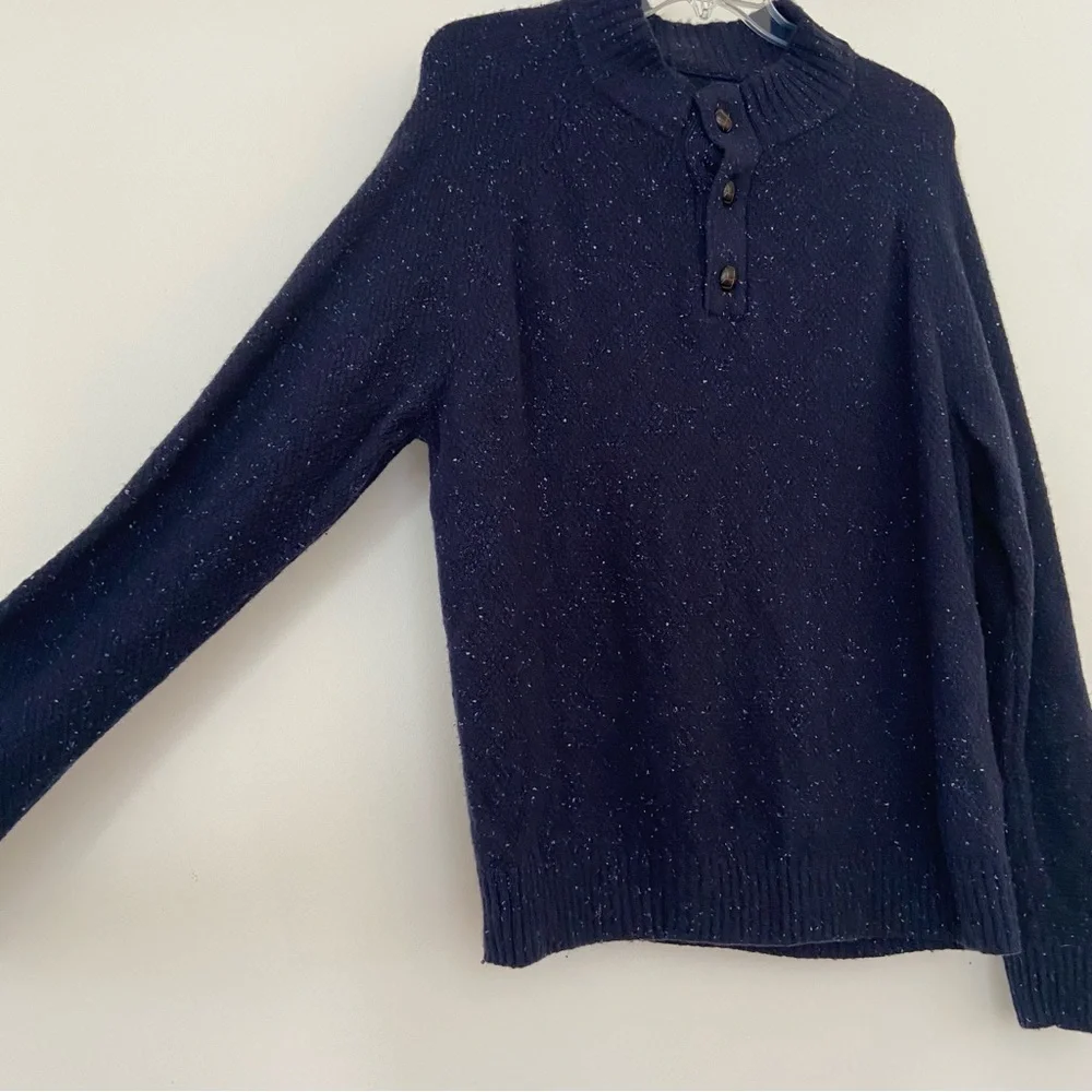 Untuckit Sweater Men’s XL Blue Wool Knit Pullover Cardigan Lambswool Warm Preppy